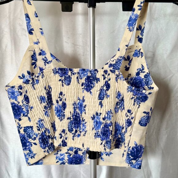 Haute Monde | Floral Co-Ord Set Blue & White | Size L/S - Picture 5 of 8